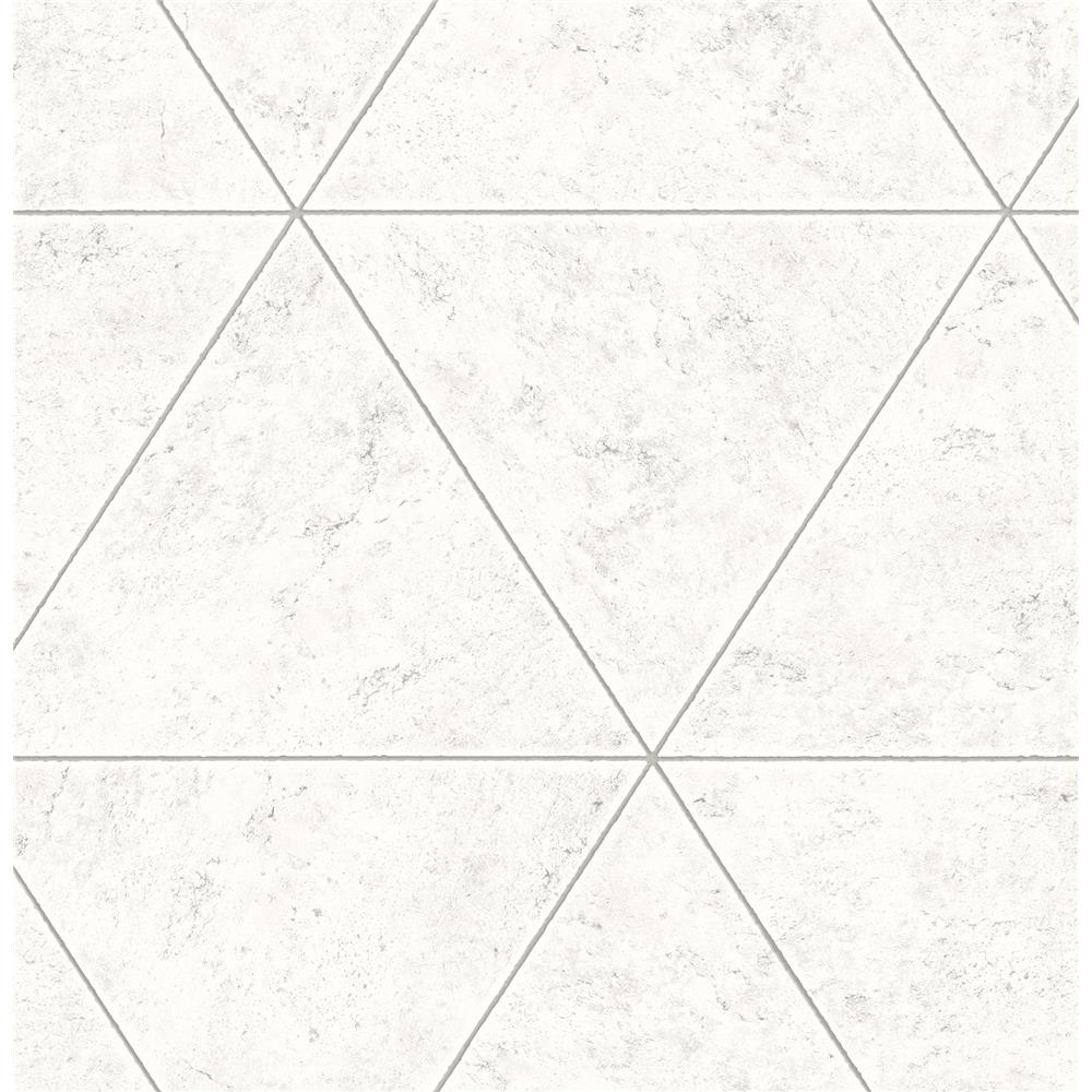 A-Street Prints by Brewster 2540-24015 Restored Polished Concrete Silver Geometric Wallpaper