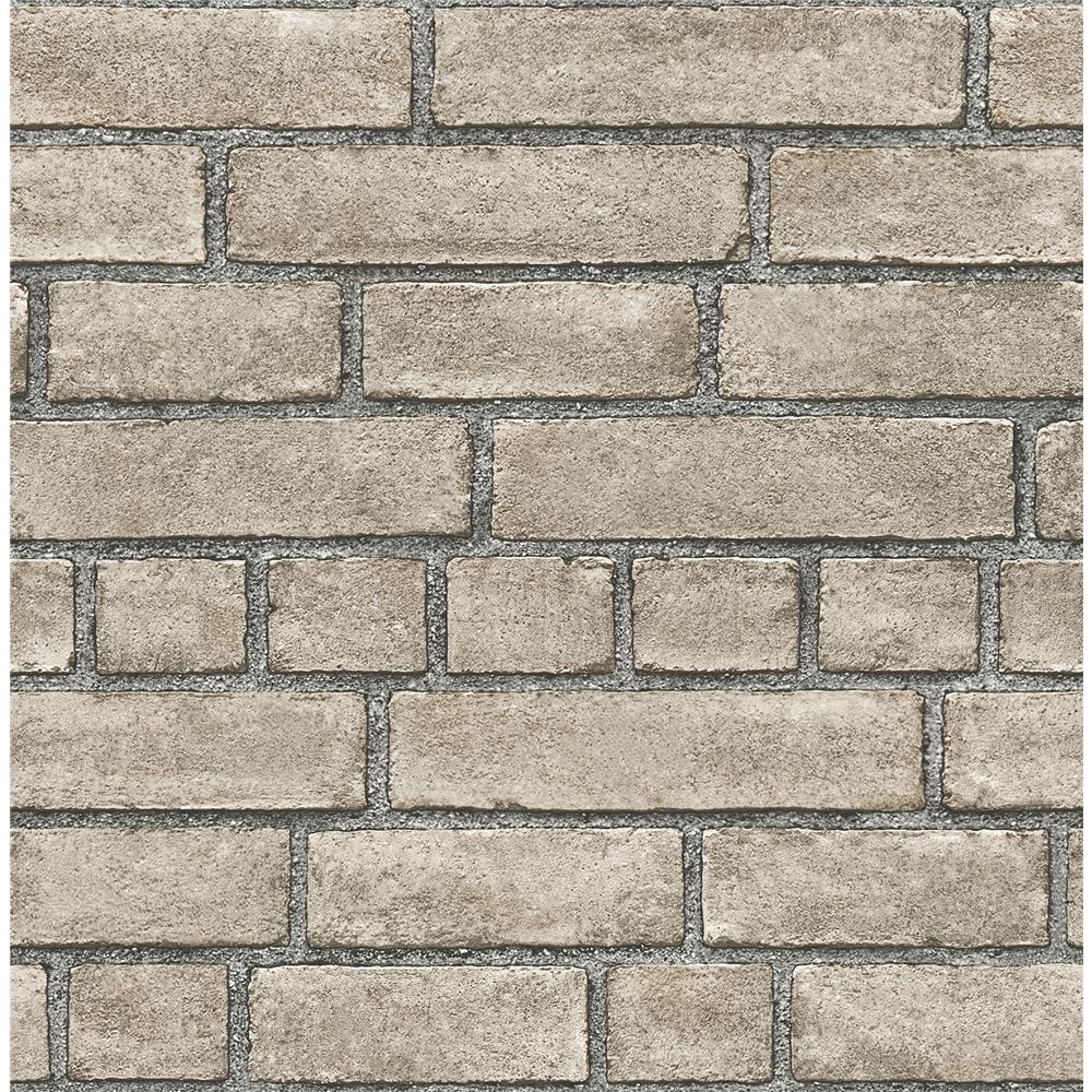 A-Street Prints by Brewster 2540-24052 Restored Façade Taupe Brick Wallpaper