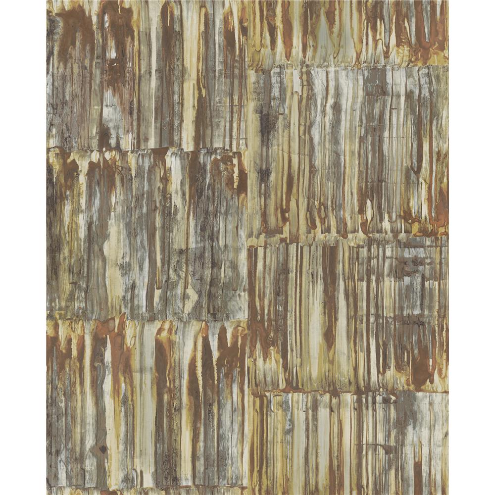 A-Street Prints by Brewster 2540-24063 Restored Patina Panels Copper Metal Wallpaper