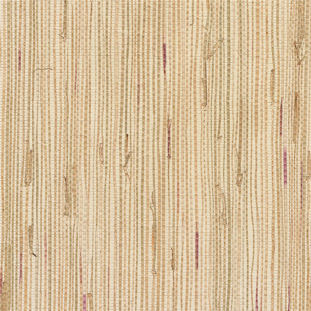 Kenneth James by Brewster 2622-65600 Andrei Olive Grasscloth Wallpaper