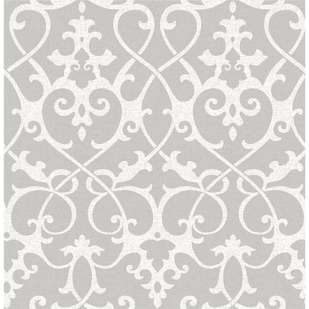 A-Street Prints by Brewster 2625-21866 Symetrie Axiom Gray Ironwork Wallpaper in Gray