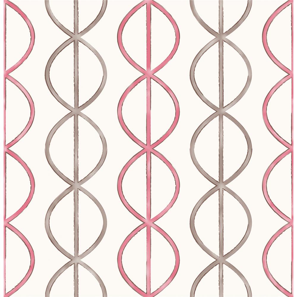 A-Street Prints by Brewster 2656-004009 Banning Stripe Pink Geometric