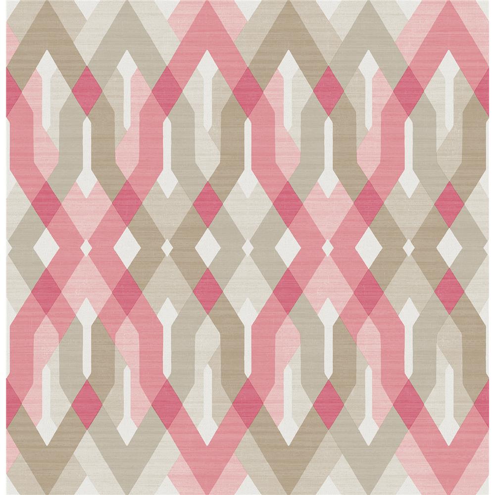 A-Street Prints by Brewster 2656-004041 Harbour Pink Geometric