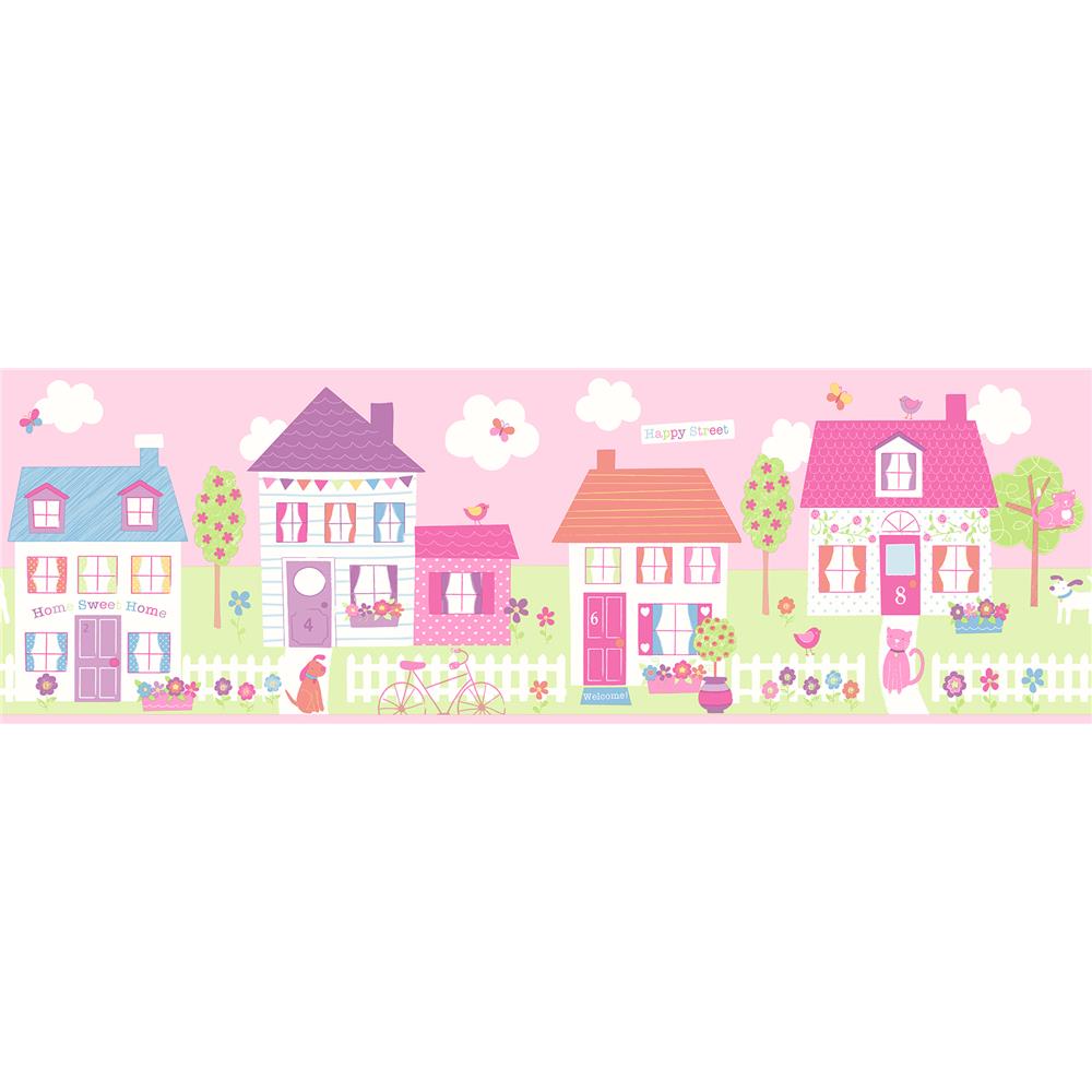 Brewster 2679-50119 You Are My Sunshine Happy Street Village Pink Border