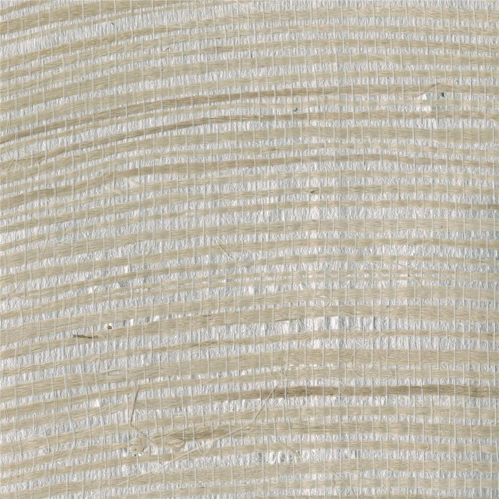 Kenneth James by Brewster 2693-30255 Han Me Silver Foil Grass Wallpaper