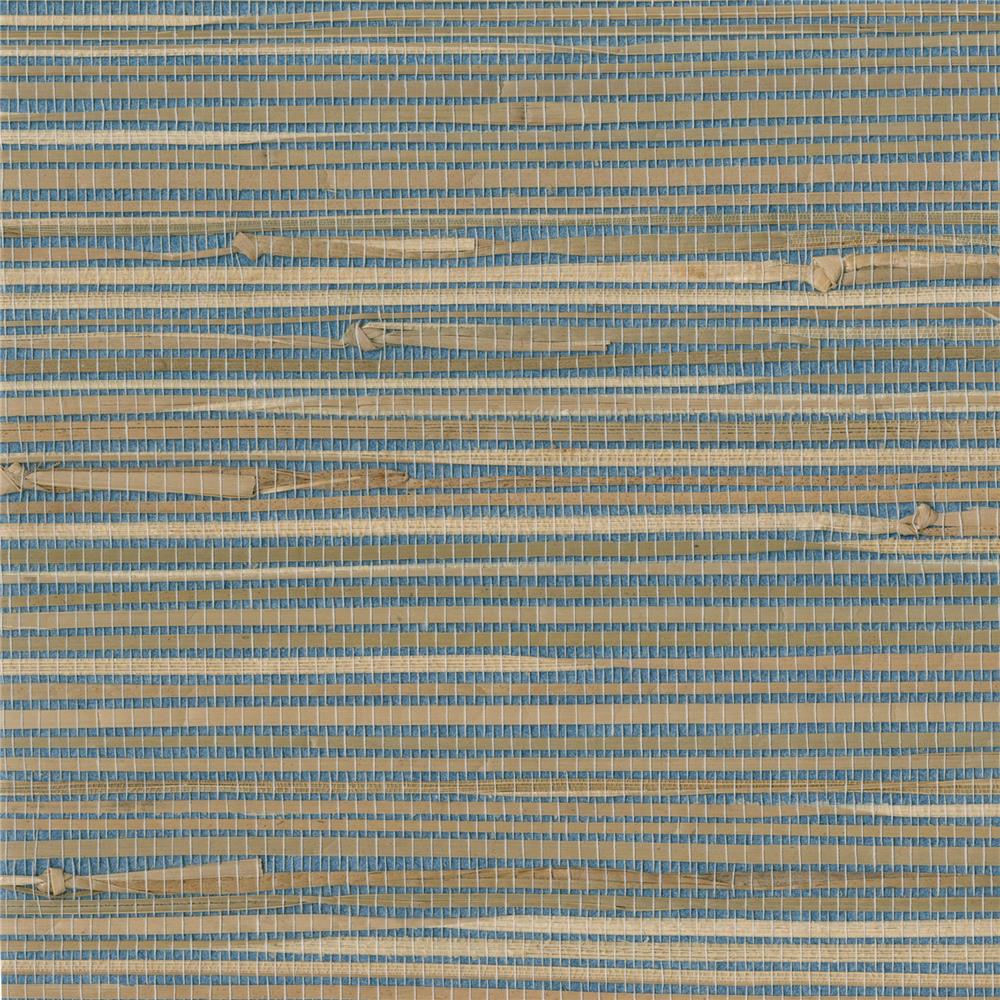 Kenneth James by Brewster 2693-30270 Jissai Mariner Blue Grasscloth Wallpaper