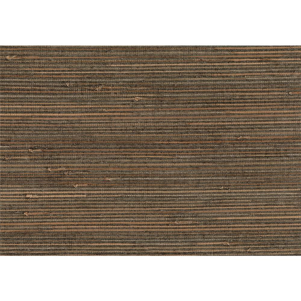 Kenneth James by Brewster 2693-65663 Reju Charcoal Grasscloth Wallpaper