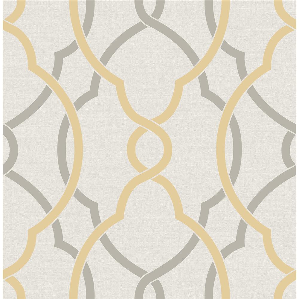 A-Street Prints by Brewster 2697-22620 Sausalito Yellow Lattice Wallpaper