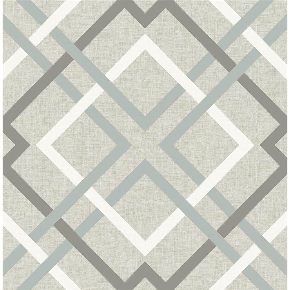 A-Street Prints by Brewster 2697-22649 Saltire Taupe Lattice Wallpaper