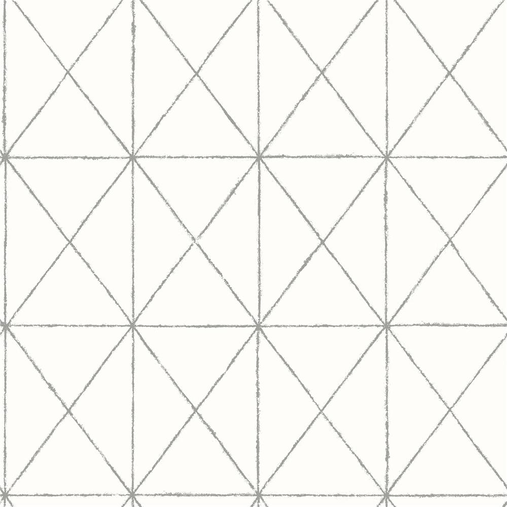 A-Street Prints by Brewster 2697-78001 Intersection White Geometric Wallpaper