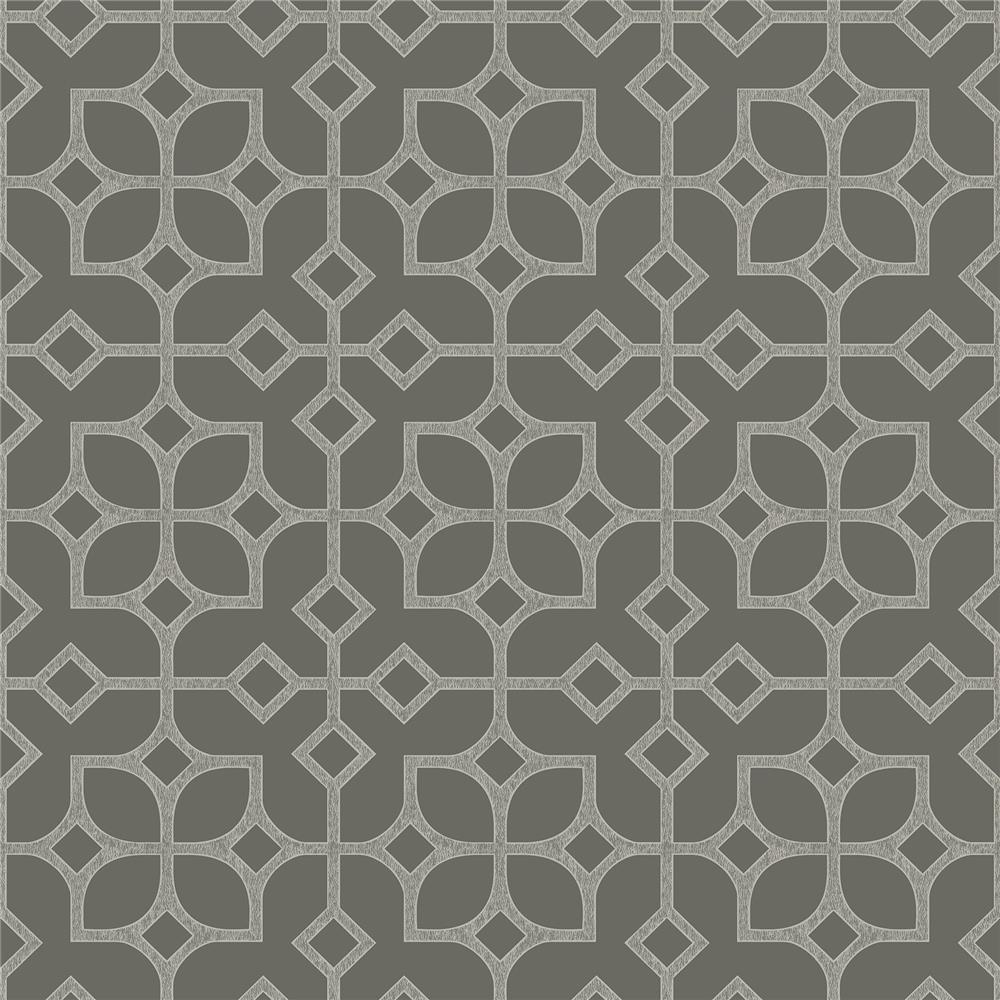 A-Street Prints by Brewster 2697-78022 Maze Grey Tile Wallpaper