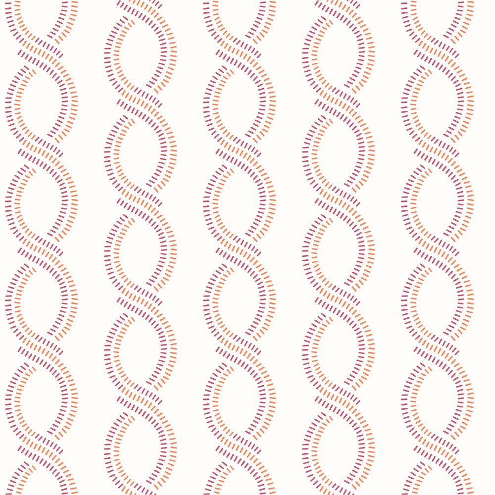 A-Street Prints by Brewster 2697-78063 Helix Pink Stripe Wallpaper