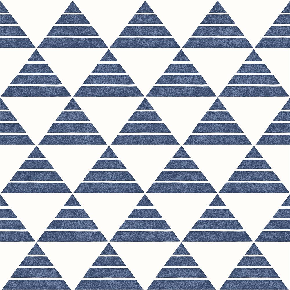 A-Street Prints by Brewster 2697-78071 Summit Blue Triangle Wallpaper