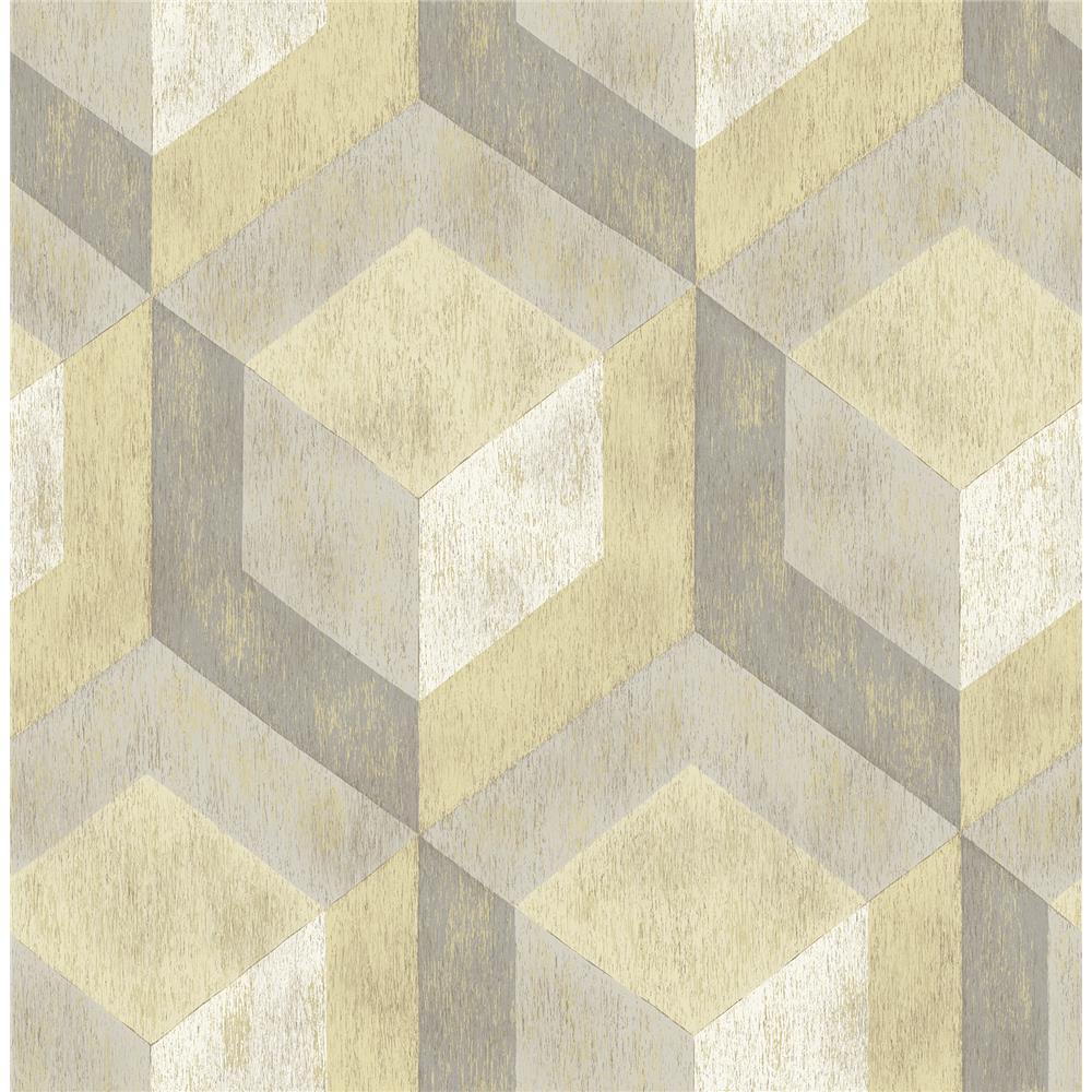 A - Street Prints by Brewster 2701-22309 Rustic Wood Tile Honey Geometric