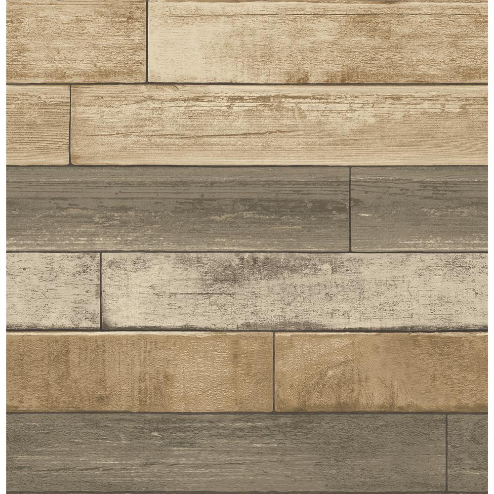 A - Street Prints by Brewster 2701-22346 Weathered Plank Wheat Wood Texture