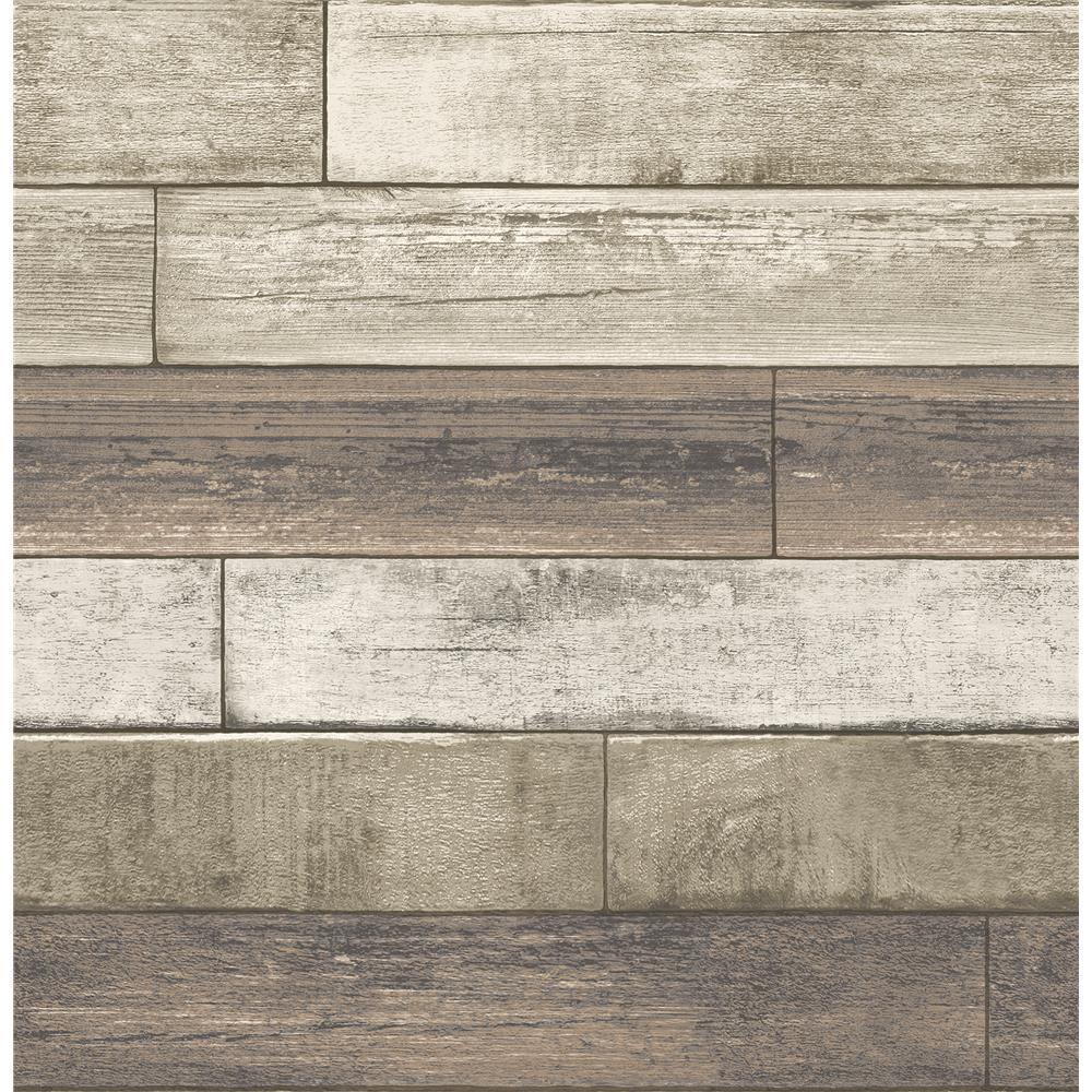 A - Street Prints by Brewster 2701-22347 Weathered Plank Rust Wood Texture