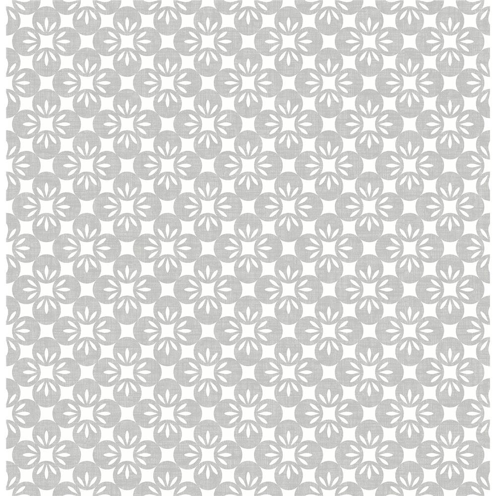 A-Street Prints by Brewster 2716-23828 Eclipse Orbit Dove Floral Wallpaper