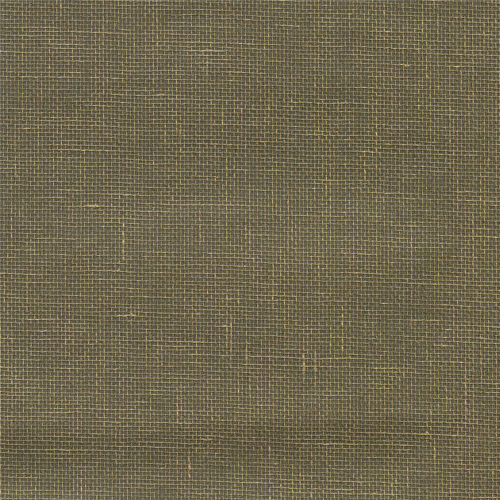 Kenneth James by Brewster 2732-80000 Canton Road Leyte Pewter Grasscloth Wallpaper