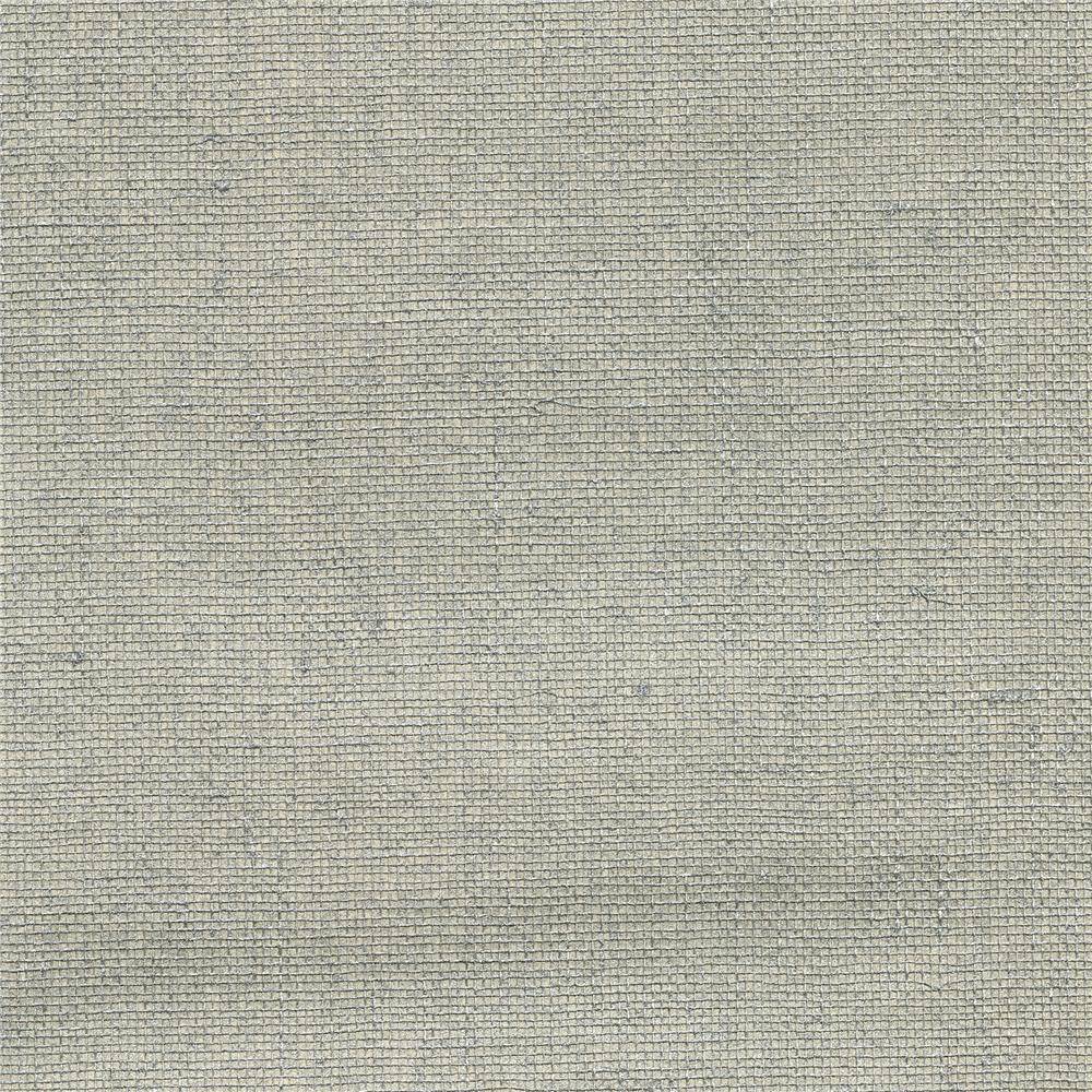 Kenneth James by Brewster 2732-80001 Canton Road Leyte Silver Grasscloth Wallpaper