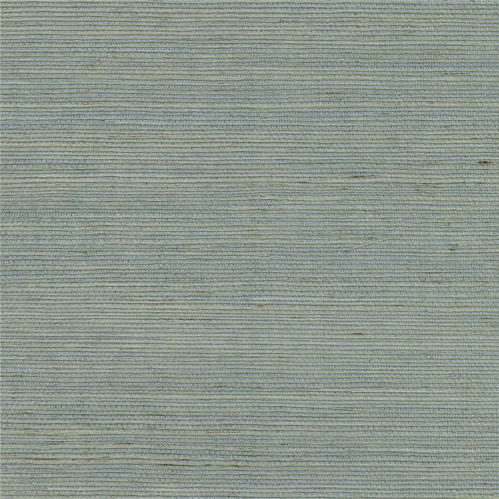Kenneth James by Brewster 2732-80014 Canton Road Zhejiang Aquamarine Grasscloth Wallpaper