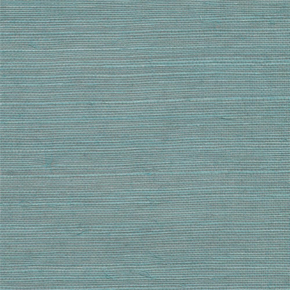 Kenneth James by Brewster 2732-80016 Canton Road Haiphong Turquoise Grasscloth Wallpaper