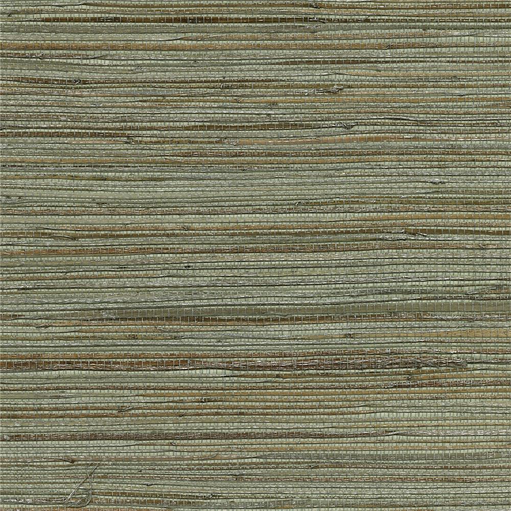 Kenneth James by Brewster 2732-80070 Canton Road Shandong Sea Green Grasscloth Wallpaper