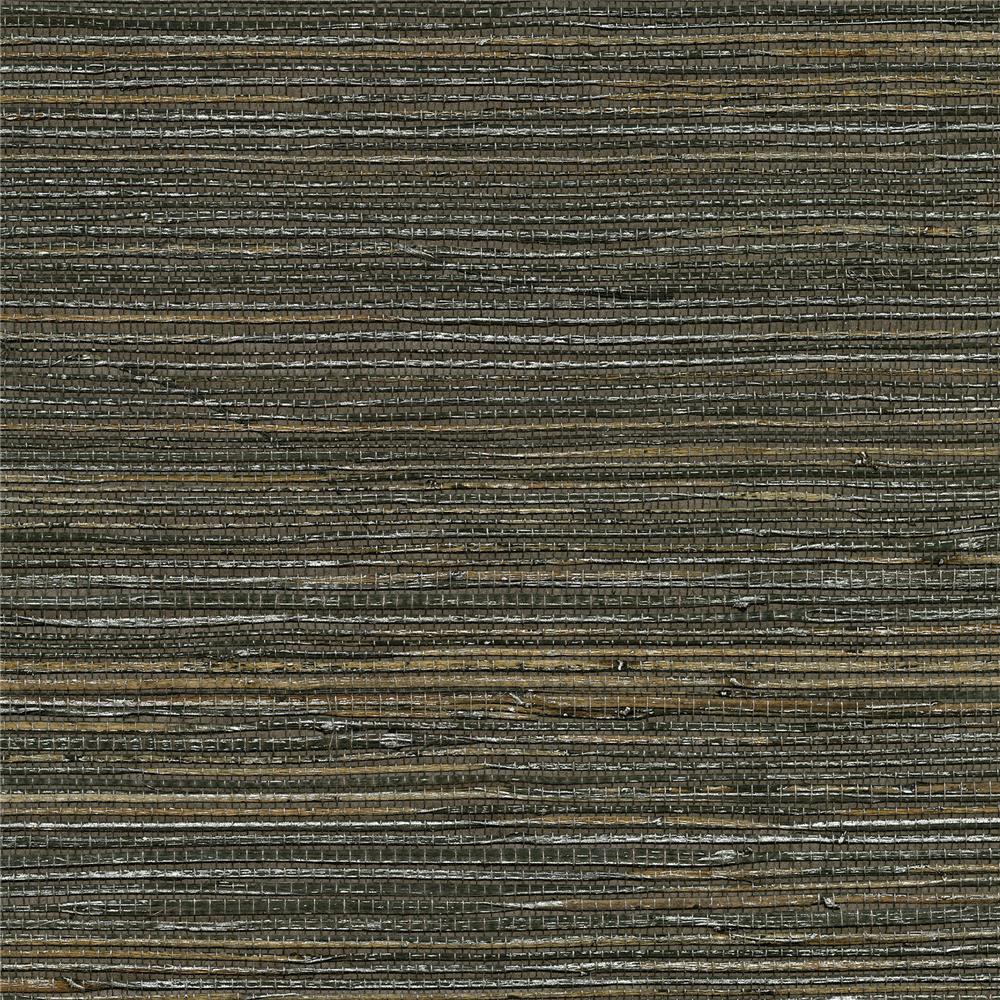 Kenneth James by Brewster 2732-80071 Canton Road Shandong Chocolate Ramie Grasscloth Wallpaper