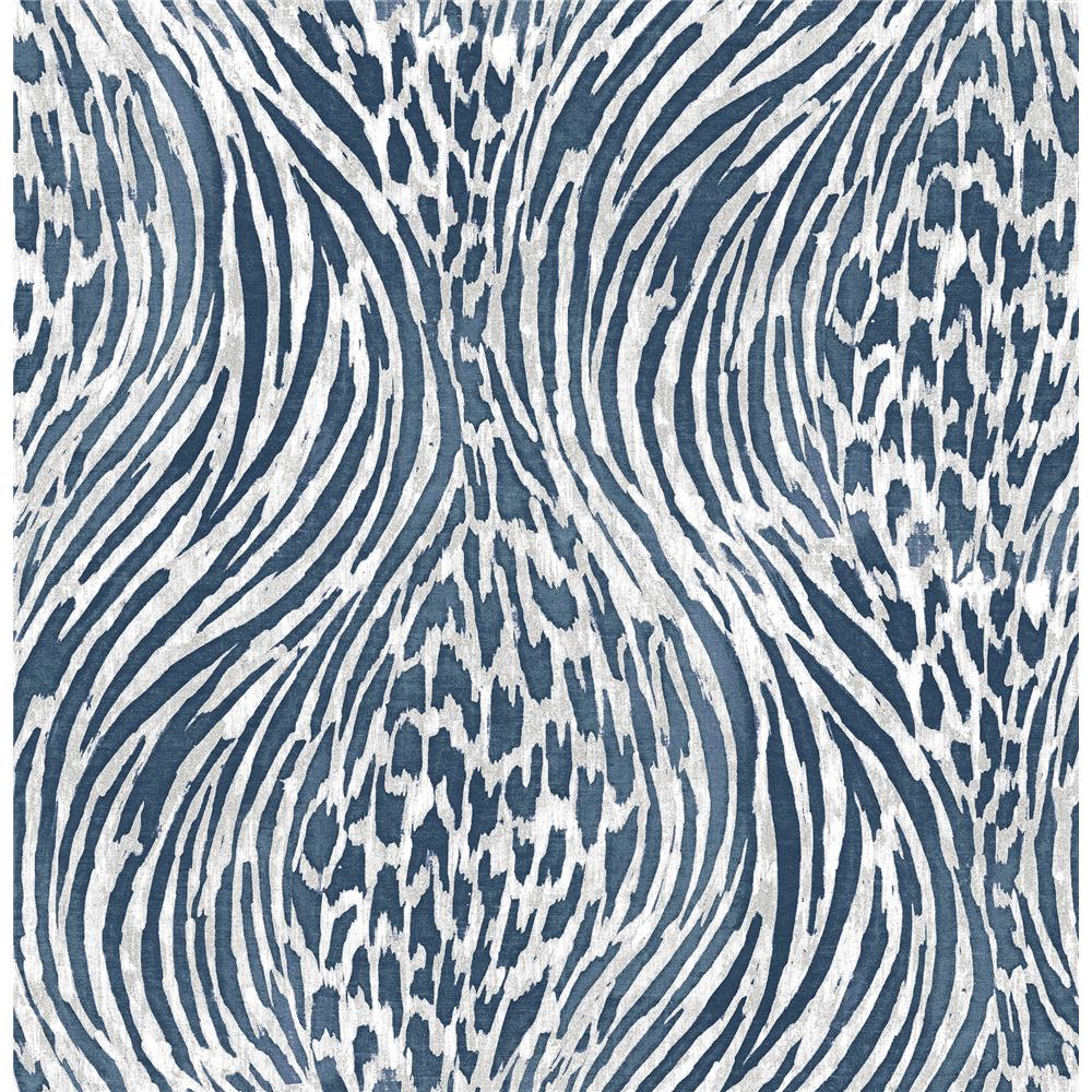 A-Street Prints by Brewster 2763-24205 Splendid Blue Jungle Wallpaper