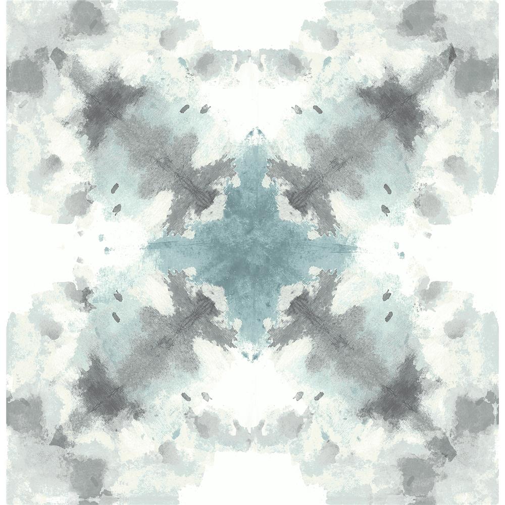 A-Street Prints by Brewster 2763-24211 Mysterious Teal Abstract Wallpaper