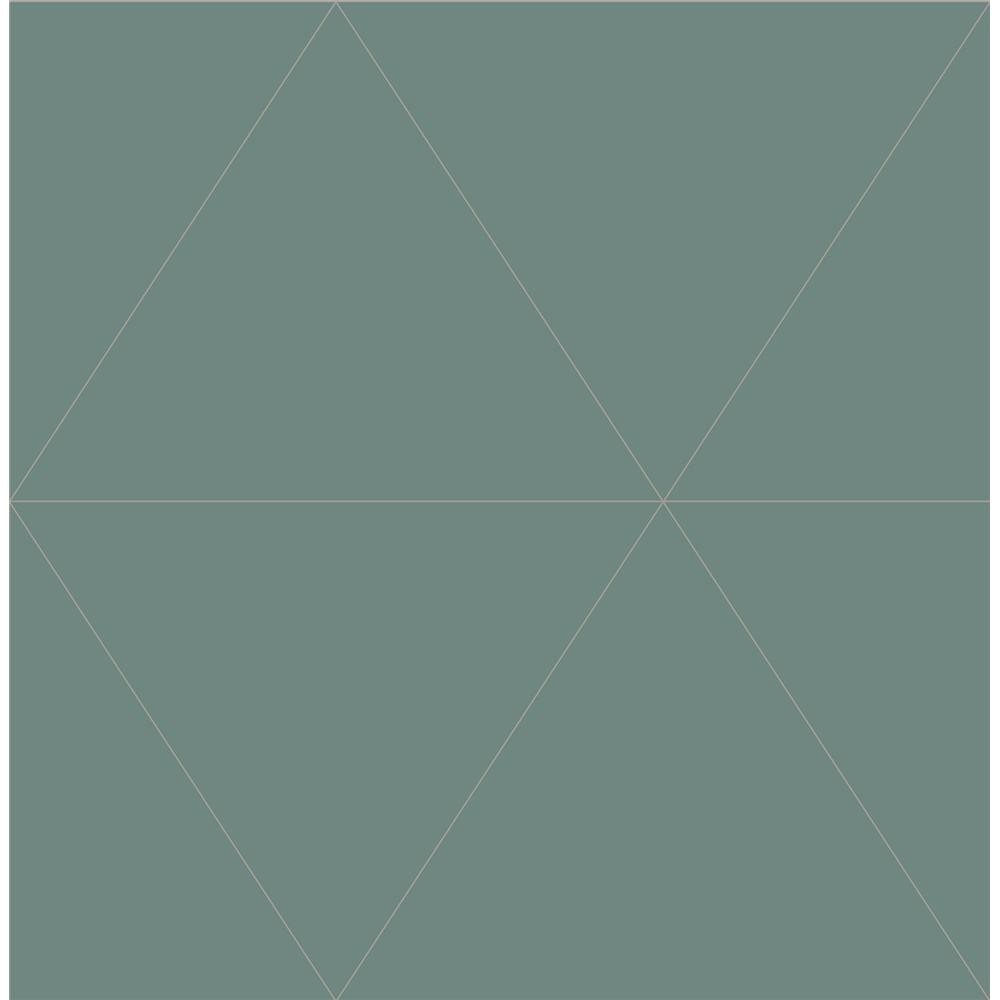 A-Street Prints by Brewster 2763-24225 Twilight Green Geometric Wallpaper