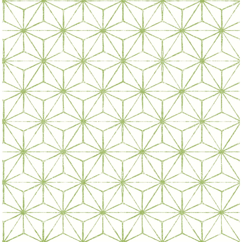 A-Street Prints by Brewster 2764-24312 Mistral Orion Green Geometric Wallpaper