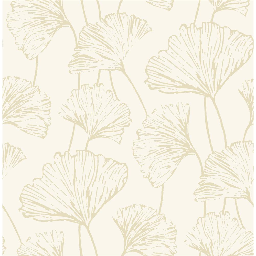 A-Street Prints by Brewster 2764-24316 Mistral Reverie Gold Ginkgo Wallpaper