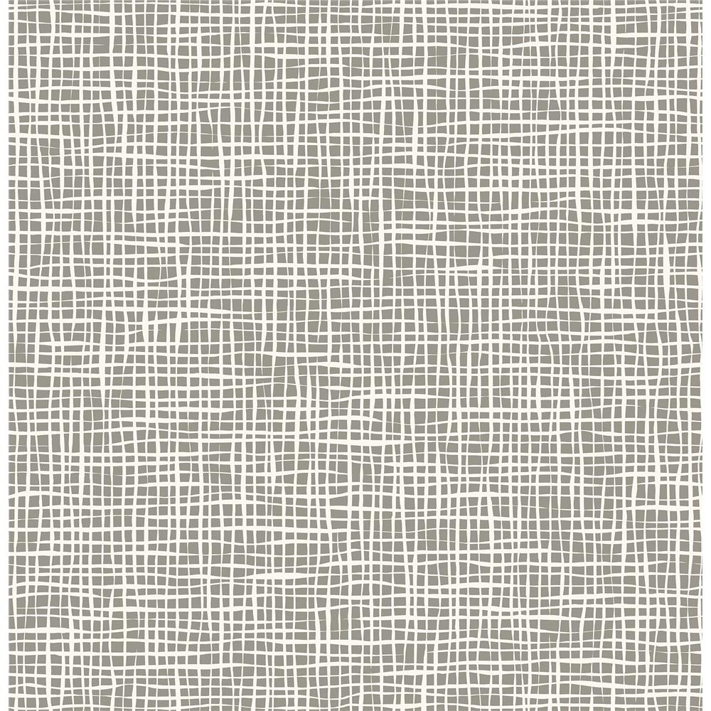 A-Street Prints by Brewster 2764-24329 Mistral Shanti Grey Grid Wallpaper