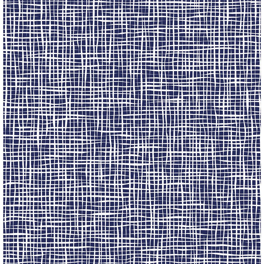A-Street Prints by Brewster 2764-24330 Mistral Shanti Blue Grid Wallpaper
