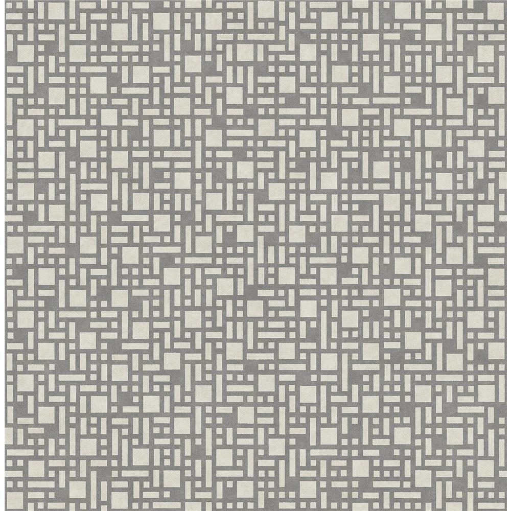 A-Street Prints by Brewster 2764-24341 Mistral Bento Grey Geometric Wallpaper