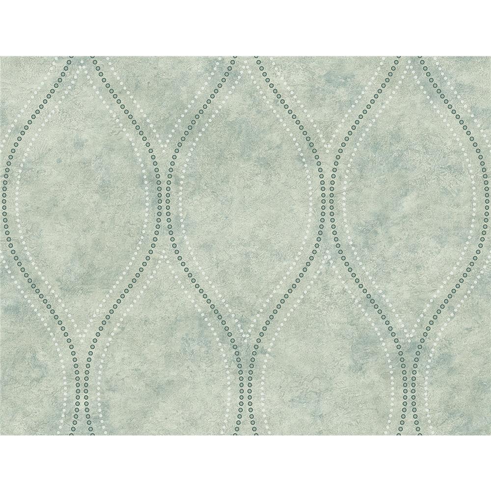 Kenneth James by Brewster 2765-BW40204 GeoTex Eira Seafoam Marble Ogee Wallpaper