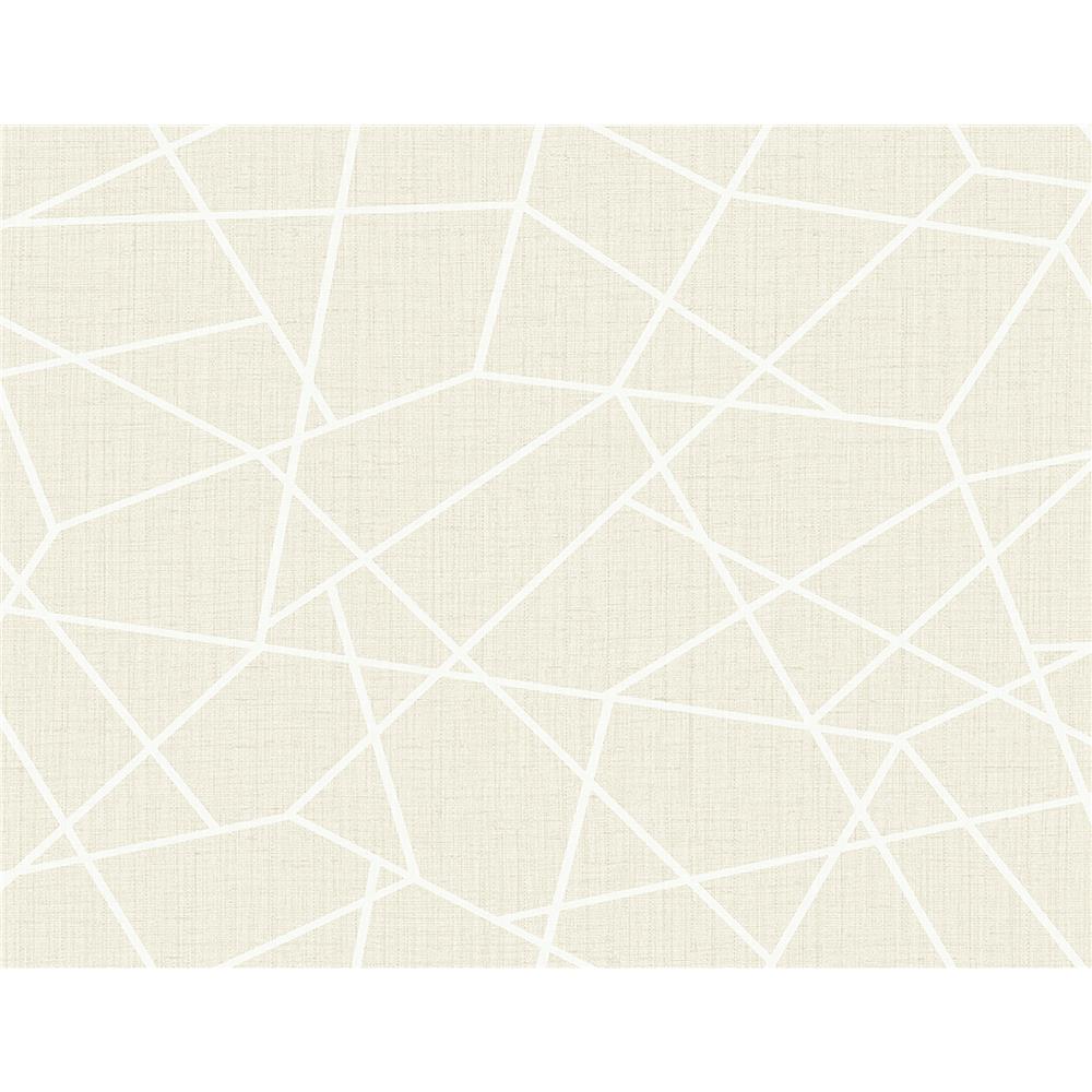 Kenneth James by Brewster 2765-BW40300 GeoTex Heath Cream Geometric Linen Wallpaper