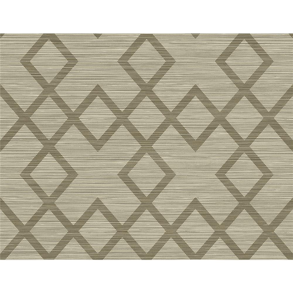 Kenneth James by Brewster 2765-BW40406 GeoTex Vana Brown Woven Diamond Wallpaper