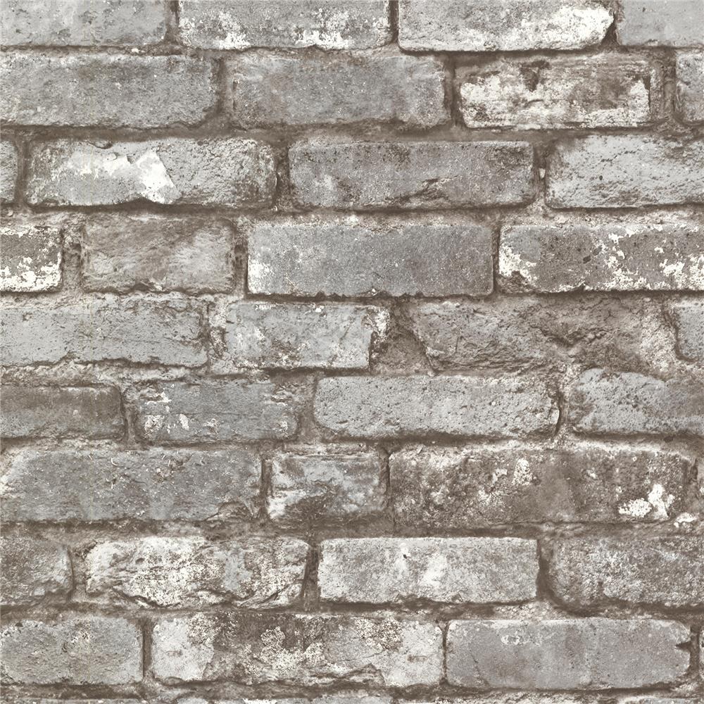 Brewster 2767-21259 Techniques & Finishes III Davis Grey Brick Wallpaper