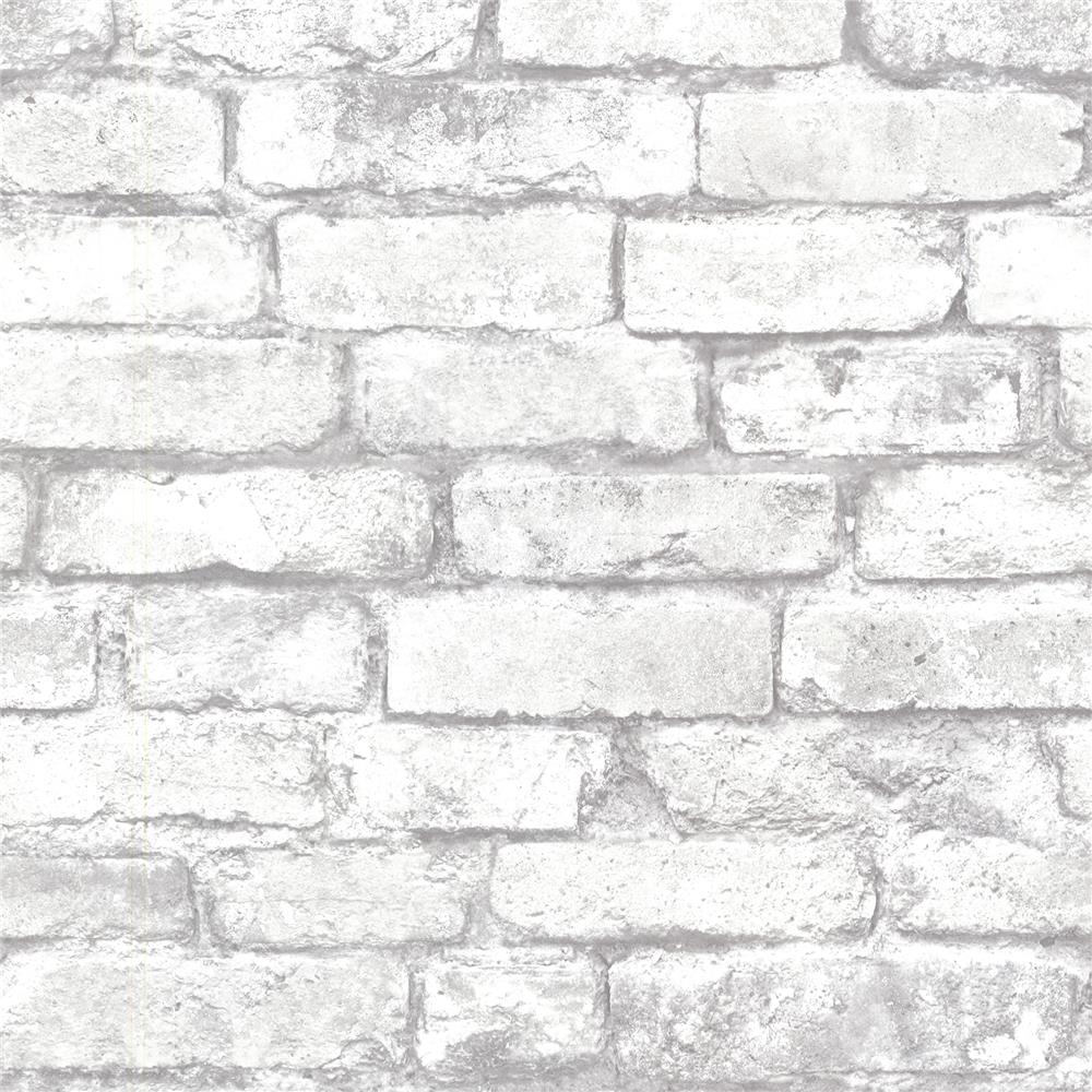 Brewster 2767-21261 Techniques & Finishes III Davis White Brick Wallpaper