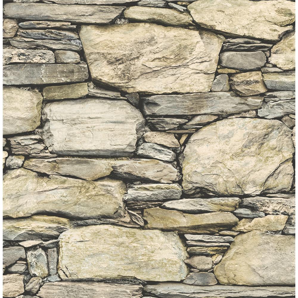 Brewster 2767-22317 Techniques & Finishes III Cobble Neutral Stone Wall Wallpaper