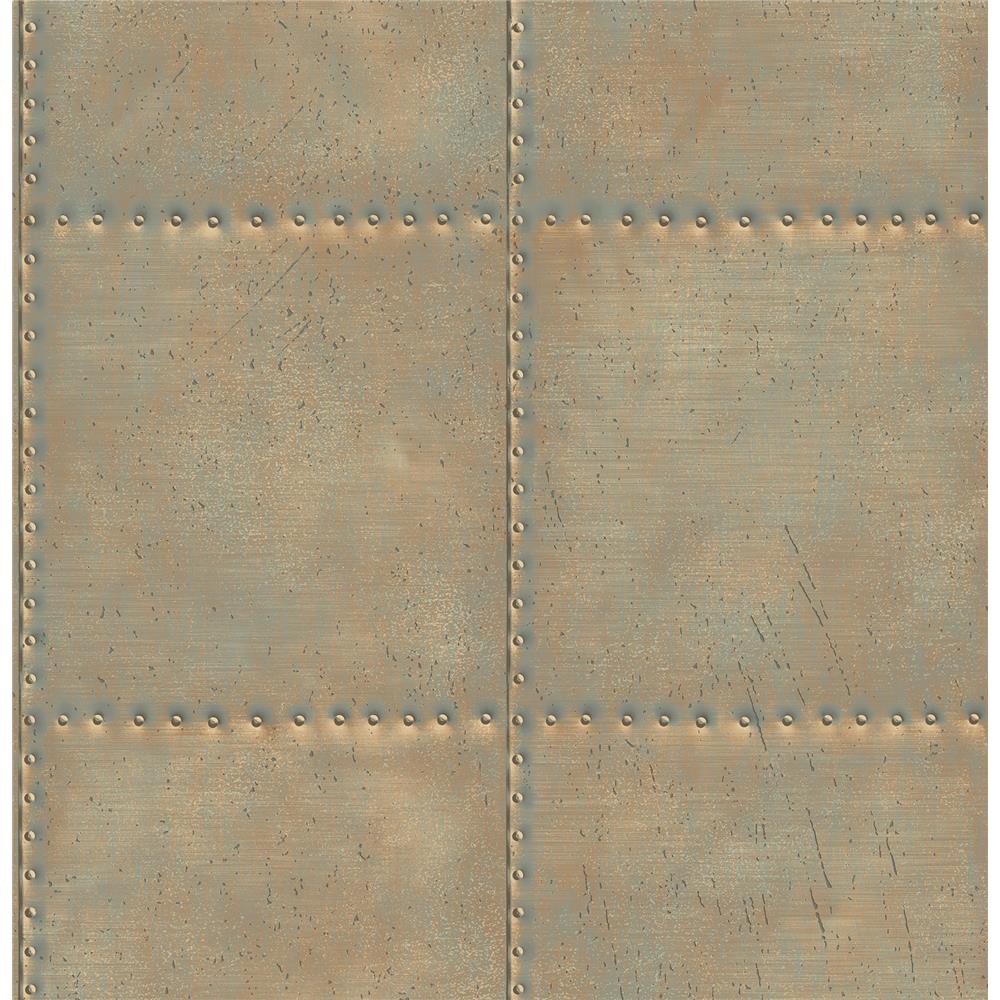Brewster 2767-22344 Techniques & Finishes III Indium Bronze Sheet Metal Wallpaper