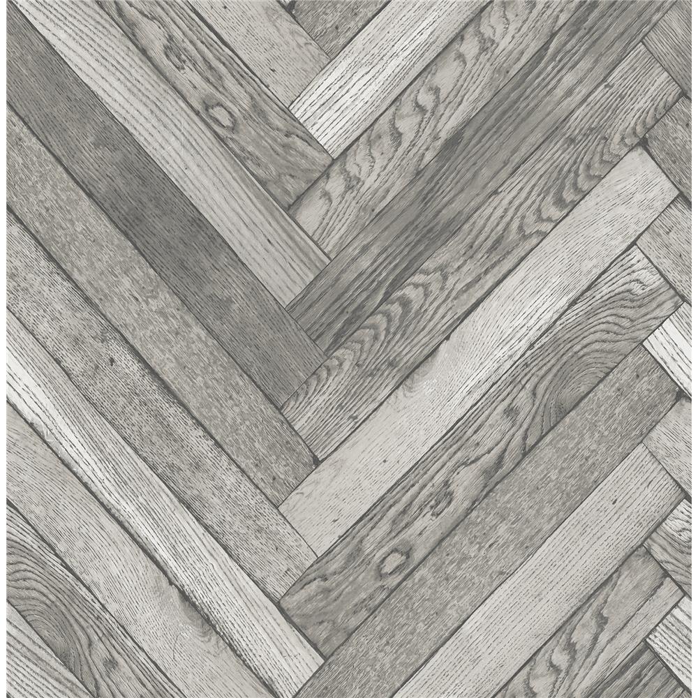 Brewster 2767-23755 Techniques & Finishes III Altadena Grey Diagonal Wood Wallpaper