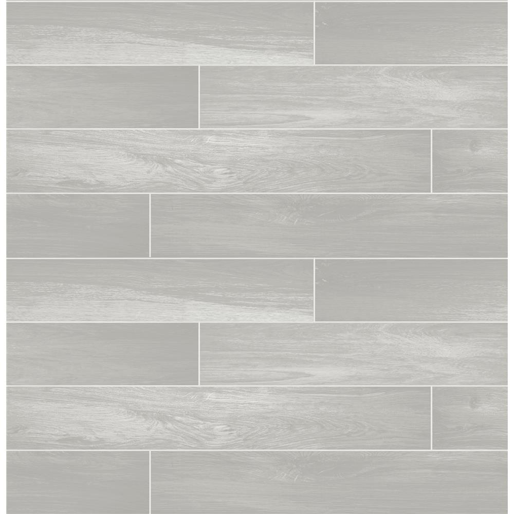 Brewster 2767-23817 Techniques & Finishes III Nika Grey Sleek Wood Wallpaper