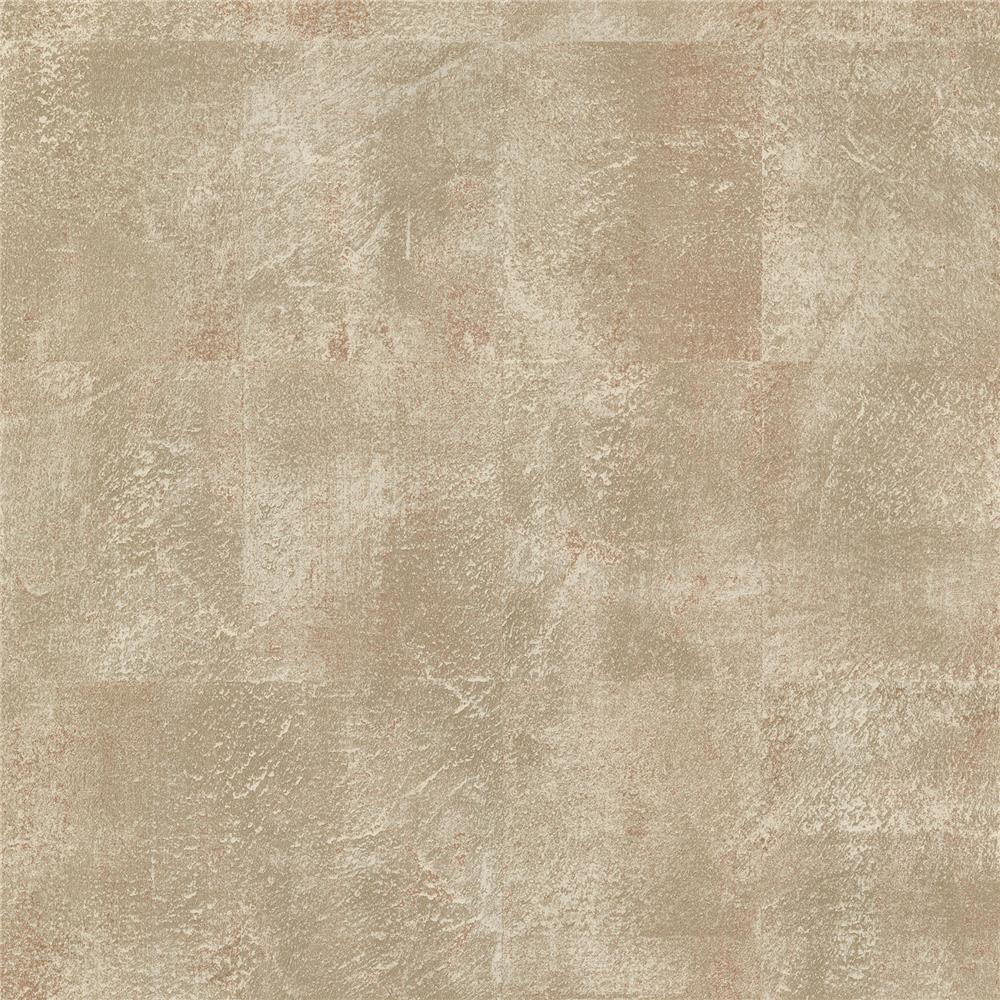 Brewster 2767-24432 Techniques & Finishes III Azoic Copper Brushstroke Squares Wallpaper