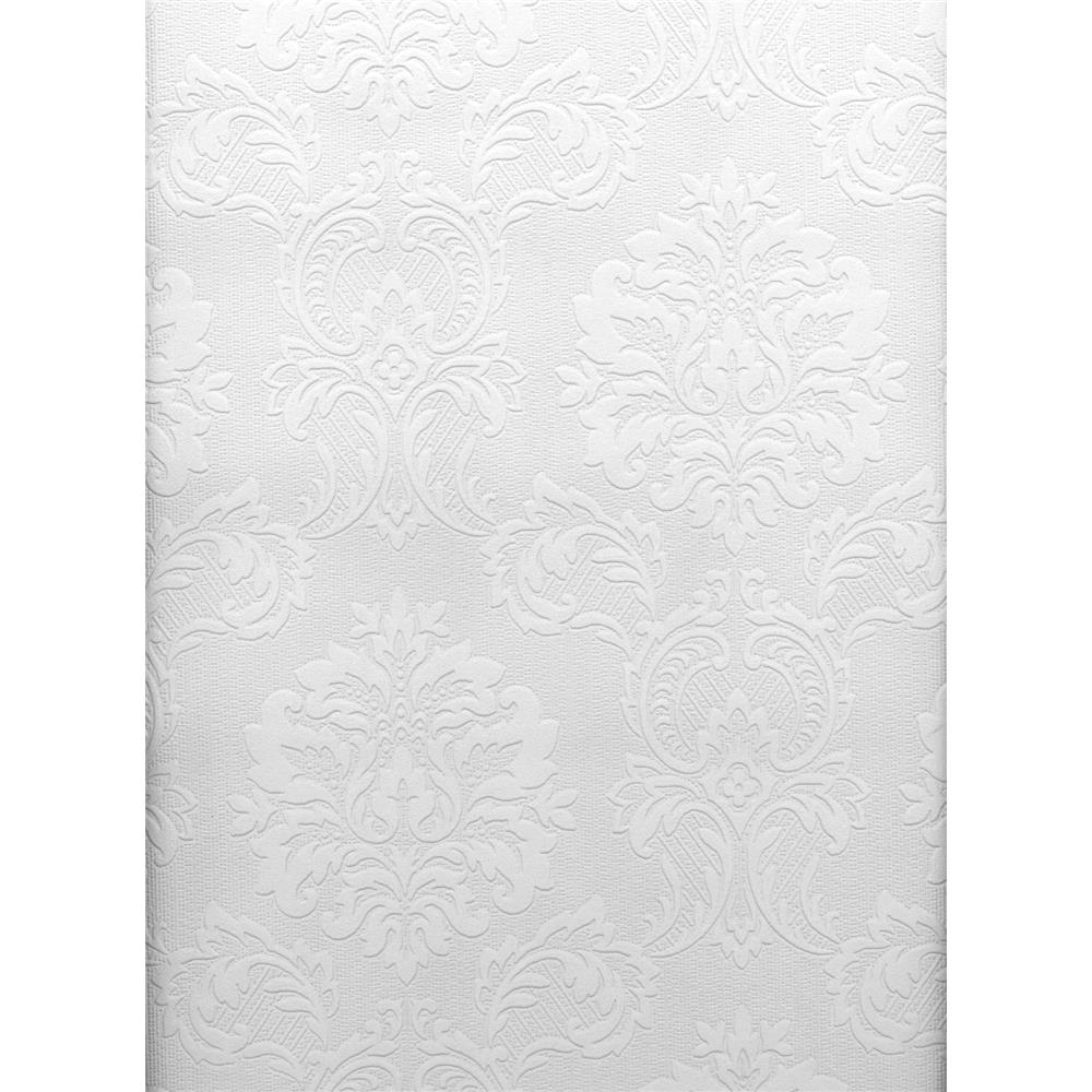 Brewster 2780-32808 Paintable Solutions V Plouf Paintable Damask Wallpaper