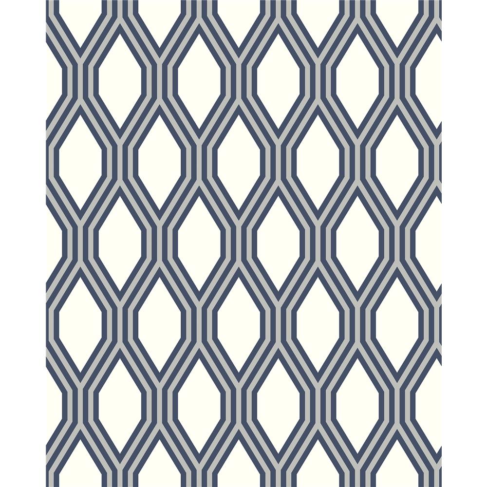 A-Street Prints by Brewster 2782-24504 Habitat Honeycomb Navy Geometric Wallpaper