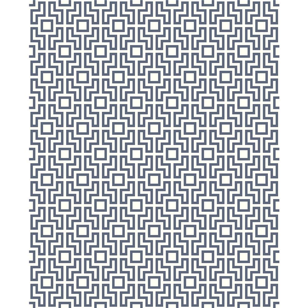 A-Street Prints by Brewster 2782-24535 Habitat Boxwood Blue Geometric Wallpaper