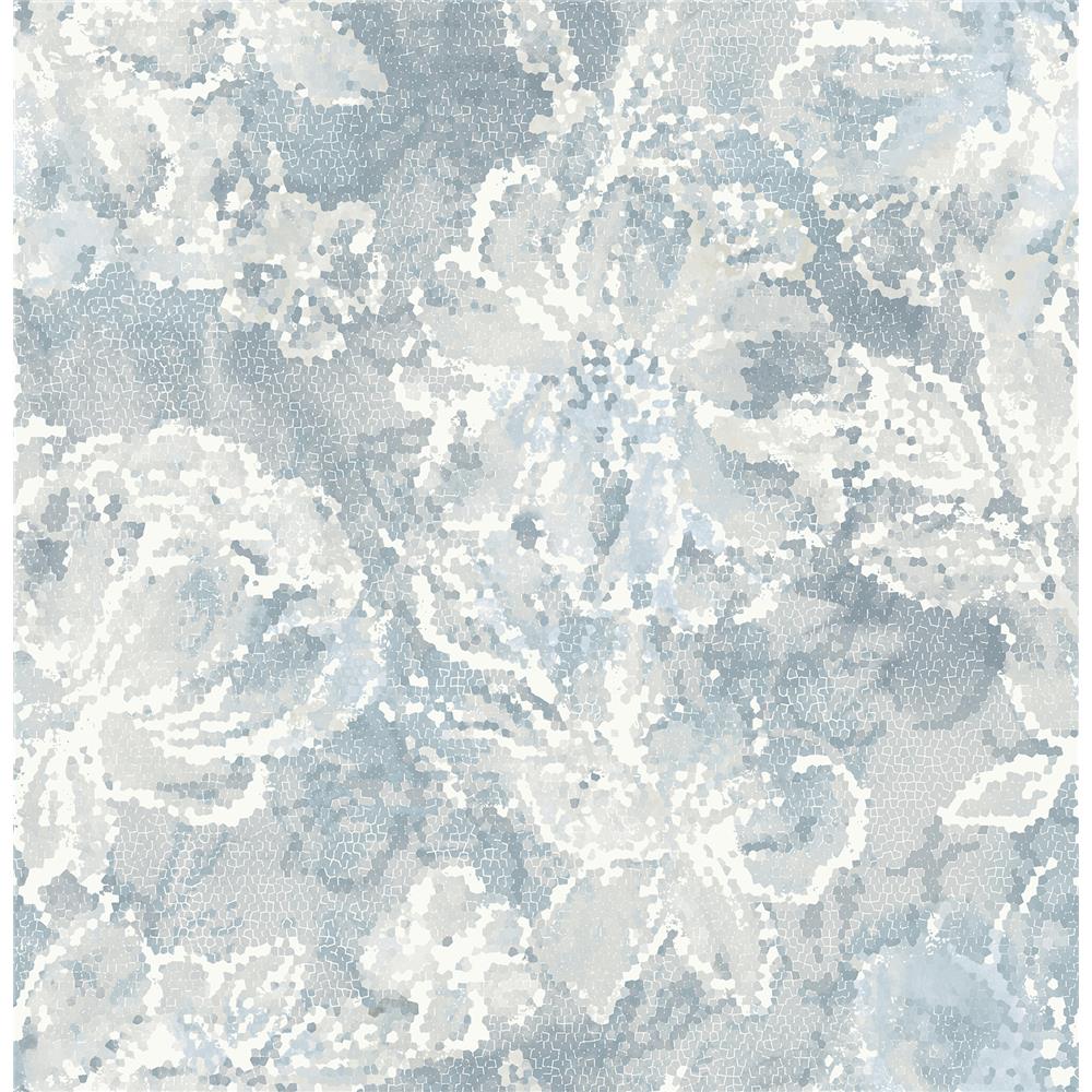 A-Street Prints by Brewster 2793-24706 Celadon Allure Blue Floral Wallpaper