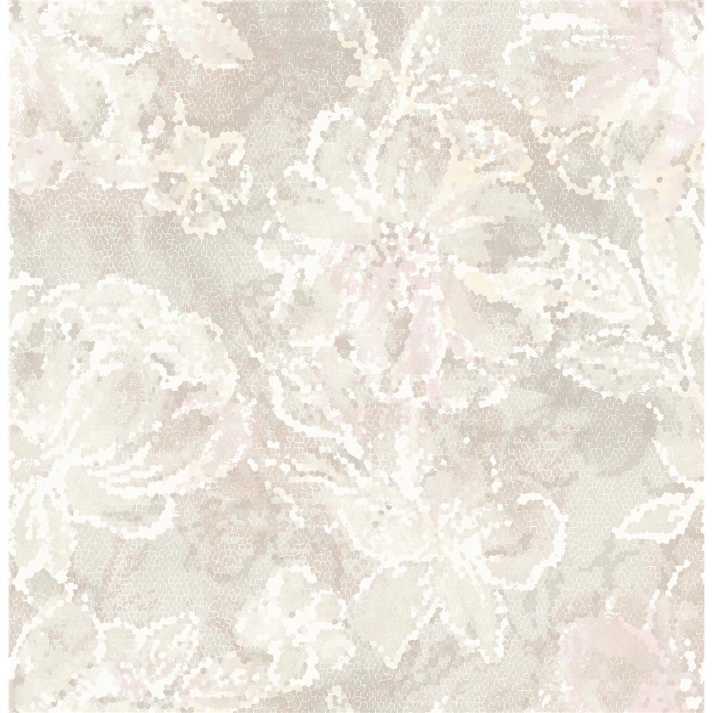 A-Street Prints by Brewster 2793-24707 Celadon Allure Blush Floral Wallpaper